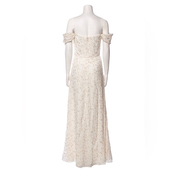 ML Monique Lhuillier Metallic Off-The-Shoulder Evening Dress - Picture 5 of 9